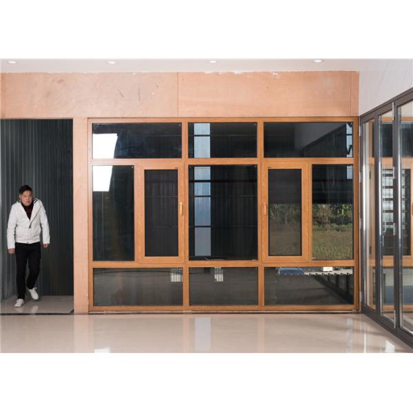 Yellow Aluminium Glass Window Indoor Open Floor To Ceiling Heat Insulation