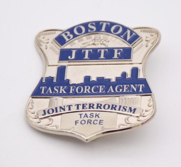 Small Size Shinny Silver Plating high quality Boston police badges