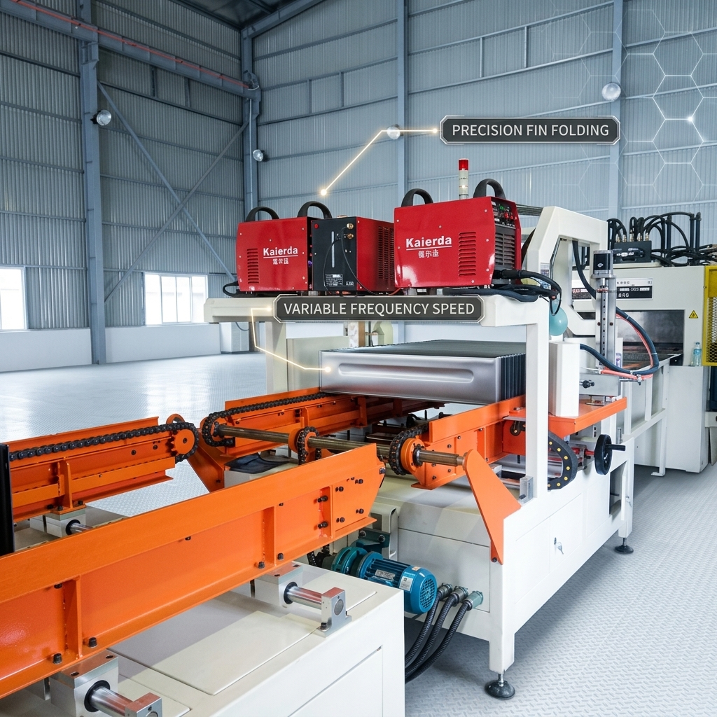 Transformer Corrugated Fin Folding Machine Variable Frequency Speed Fin Press