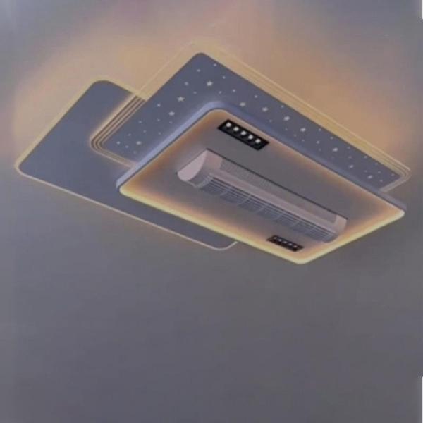 English Voice Control LED Ceiling Fan Light Living Room Leafless Bedroom Soft Wind Invisible Fan Light Mute Eye
