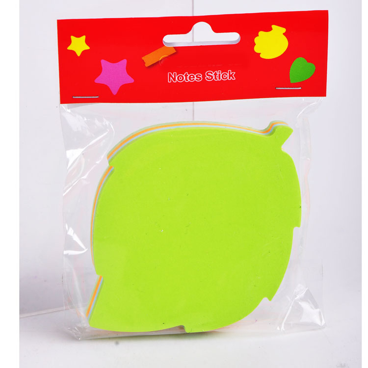 Hot sale round flower leaf heart star strawberry shape colorful fluorescence sticky note