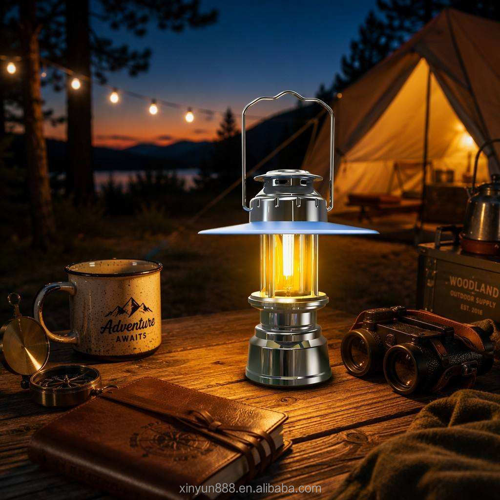 Outdoor Camping Lighting Atmosphere Lamp New Portable Retro Horse Lamp Tent Lamp Charging Lighting Reading Lamp