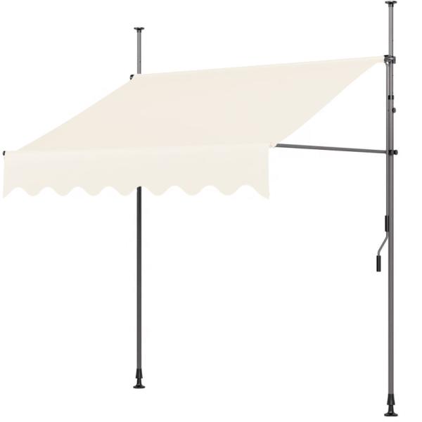 Clamp Awning, Patio Canopy Awning, Sun Protection, Beige Height From 200-300cm