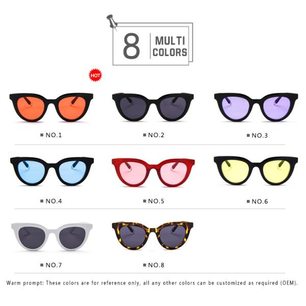 UV400 Round Women Retro Ladies Oval Sunglasses Acrylic Lens