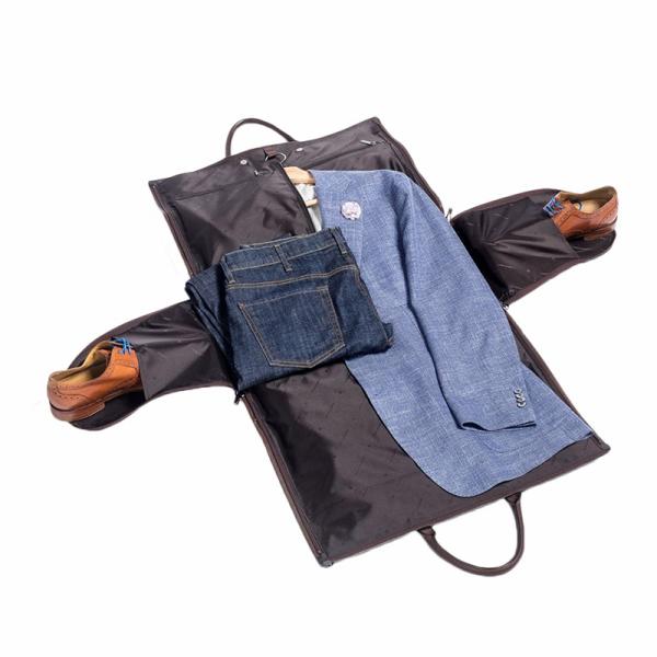 Men's Weekender Garment Bag , Leather Fold Up Garment Bag OEM ODM Acceptable