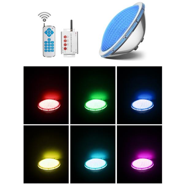 Lumière imperméable de piscine de la structure LED de l'acier inoxydable RVB 12V IP68 de PAR56 316L