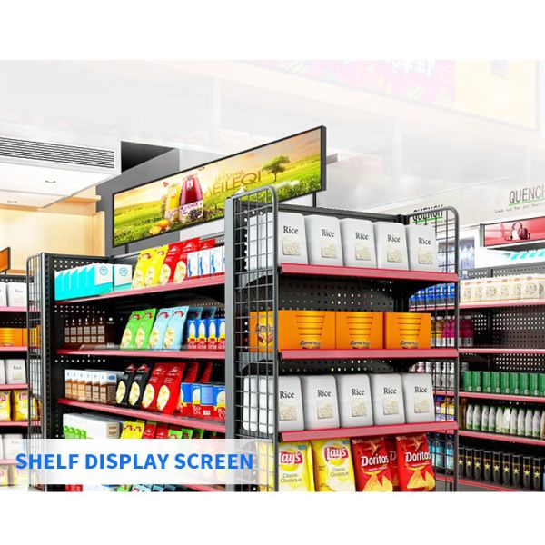24.5 Inch Ultra Wide Stretched Bar LCD Shelf , Digital Advertising Display 500cd/m2