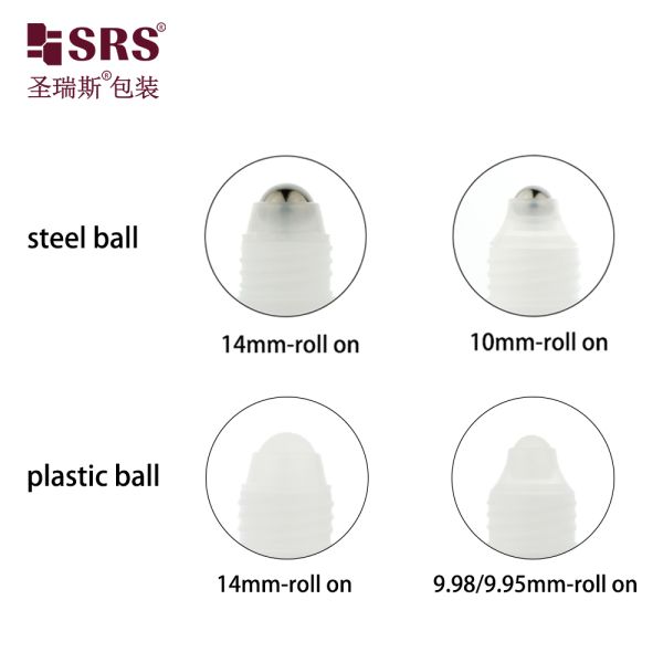 Frosted Pink Cap Bottle PP Plastic Roller Ball Oil Bottle Round 25ml Baby Massage Oil Bottle