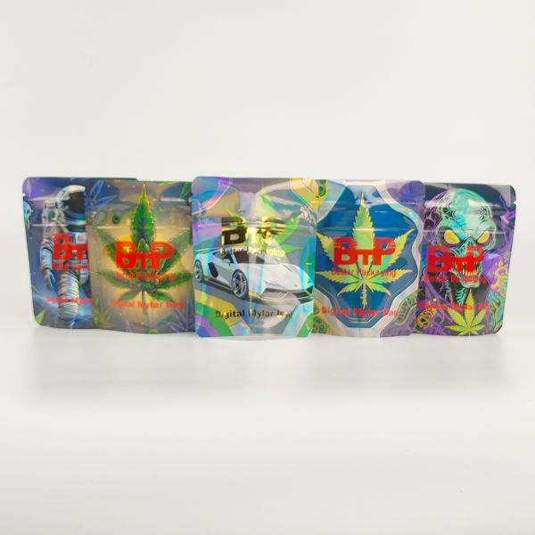 Custom for Antistatic Aluminum Mylar Bags Laser Effect for Candy Chewing Gum for Snacks Pet Food Sushi Milk Packaging