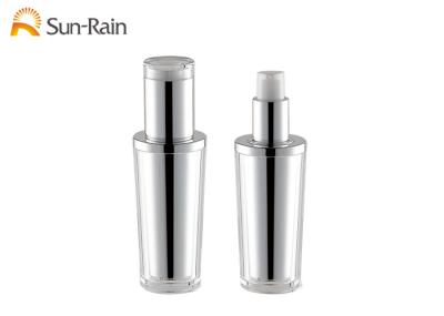 Ms Acrylic Small Lotion Bottles 30ml , Decorative Silver Empty Cosmetic Bottles
