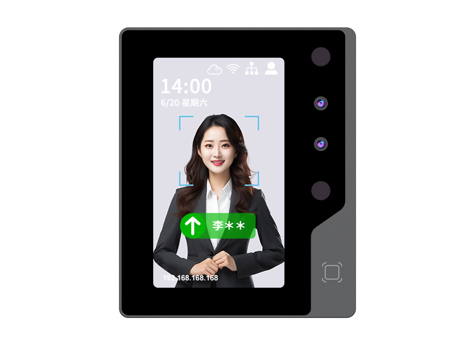 Easy Installation Facial Recognition Terminal with Dual Camera Black Color