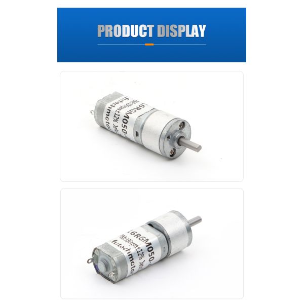 Customized Gear Ratio  FT-16RGM050  Micro DC Worm Gear Motor 12V 24V Spur Gearbox Motor