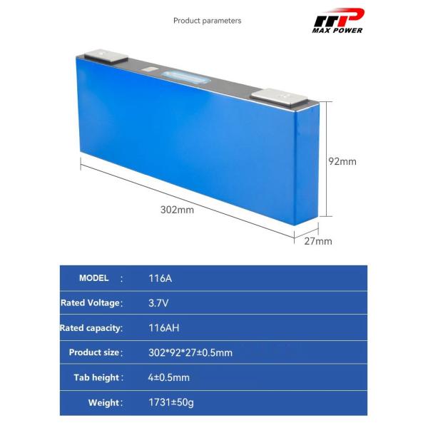 116Ah certificado dos CB do IEC da bateria 3.65V do lítio LiFePO4 com BMS System