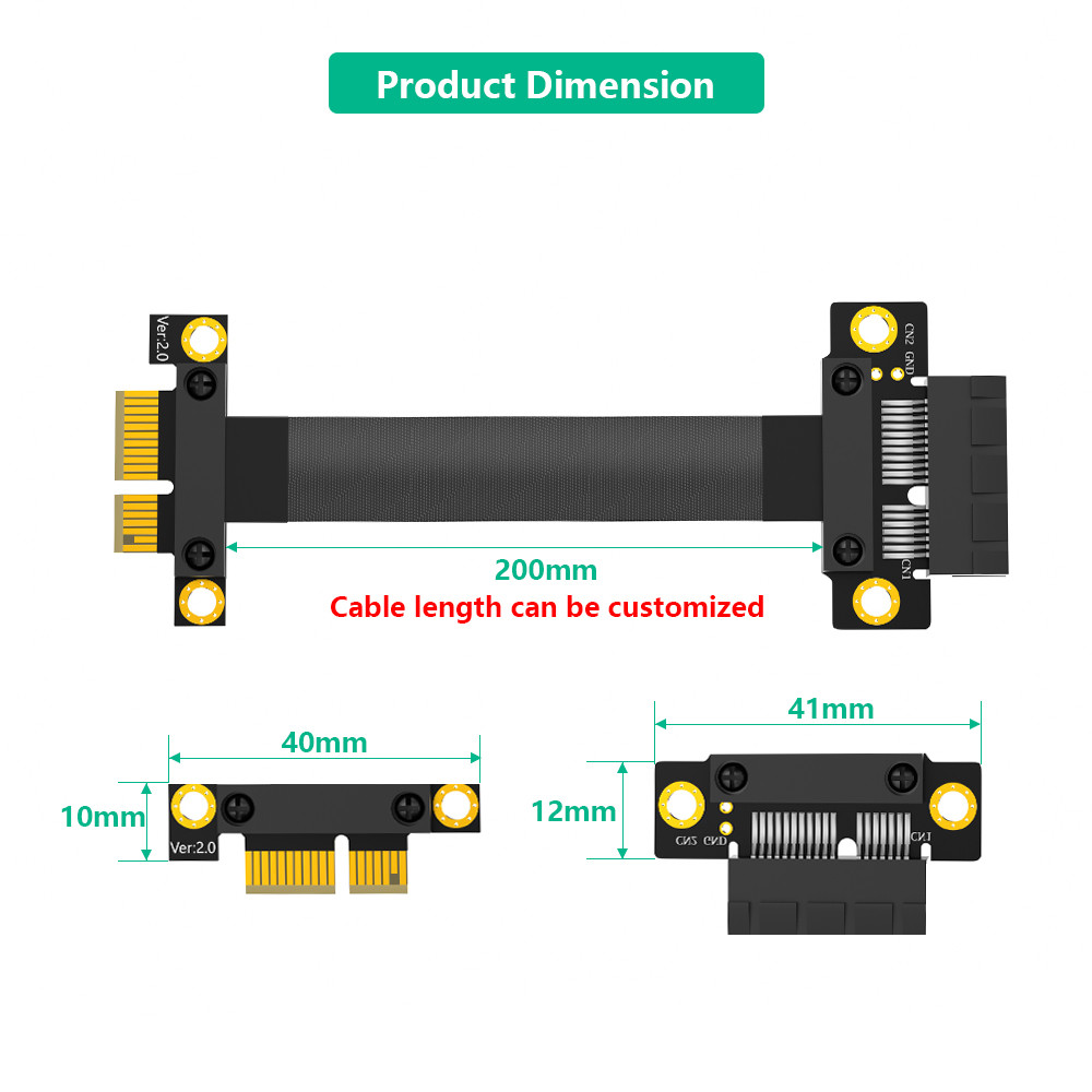 PCI Express 3.0 1x para PCI-E x1 Riser Adaptor Flexible Extension PCI-E Riser Cable Express 1X Высокая скорость