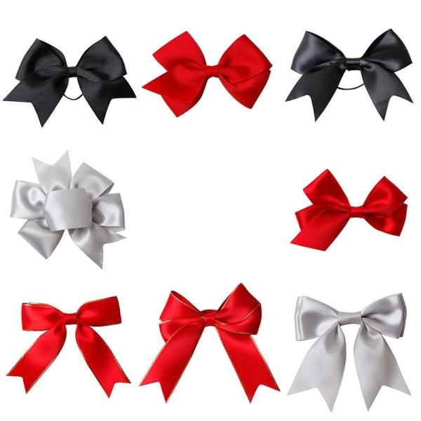 Arco de fita de cetim vermelho para decoração personalizada de garrafas e embalagem padrão em 3-100mm