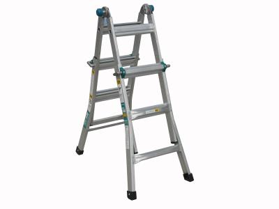 1.2*1.5mm Foldable Aluminium Ladder , Aluminium Telescopic Ladder With Wheel