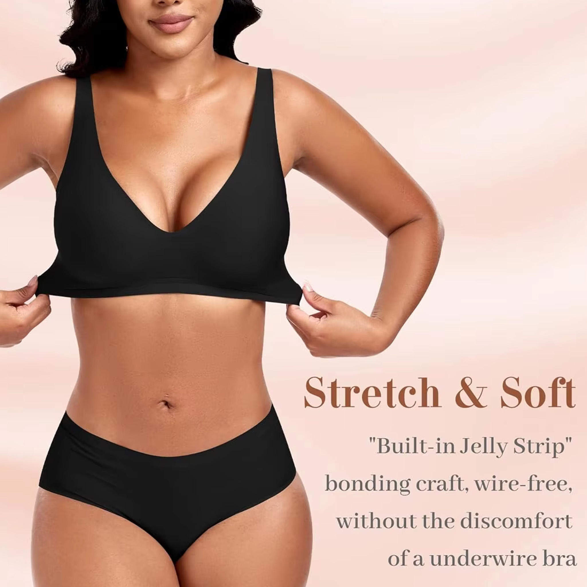 Seamless Bare Versatile Everyday Jelly Push Up Bra For Under Tees