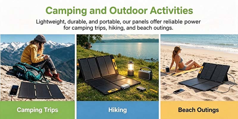 60W Compact Foldable Solar Charger, Off‑Grid Solar Power Panel for Camping & Power Outage Backup