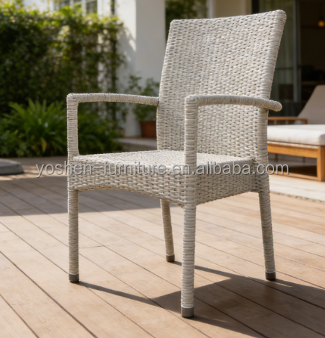 Rattan Stackable Outdoor Dining Chairs for Hotel Sports Venues Villa & Living Room Use-Restaurant Quality