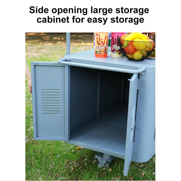 Portable snack food hand push Cart Street vendor Food Delivery Bike with Display Freezer