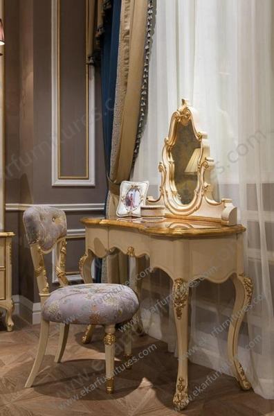 Princess Style French White Girls Dressing Table Chair kids dressing table 601-1