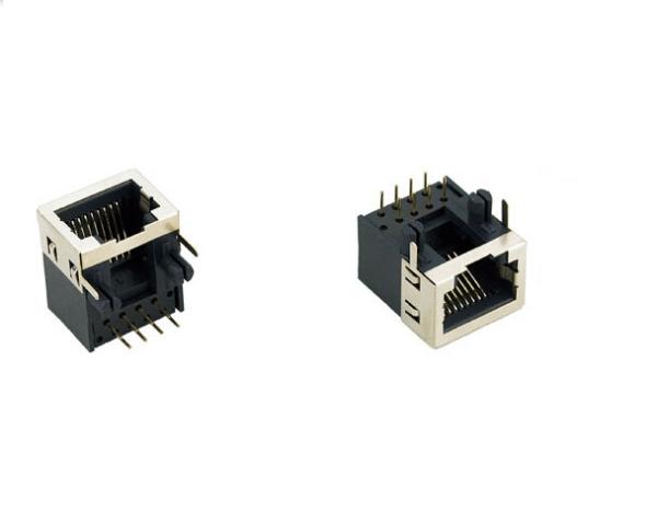 Custom 8 Pin R45 Female Connector , PCB RJ45 Ethernet Jack With Shield