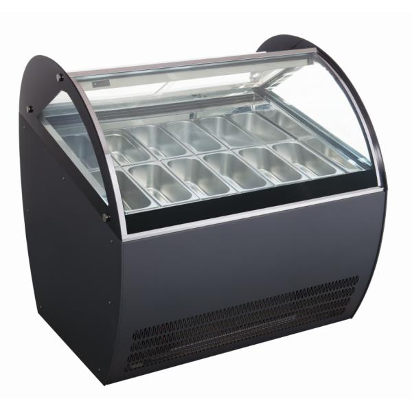 Commercial Fan Cooling Ice Cream Showcase Display Refrigerator Glass Door