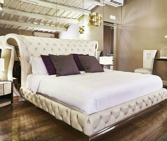 титана кровати короля платформы 2.4m мебель спальни роскошного современная устанавливает 1.34m