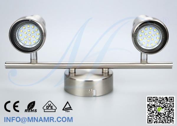 Hot Sale Double Heads LED Vanity Light Fixtures Nickel Matt Come With 2x5W GU10 LED Lamp Warm White Emitting Color
