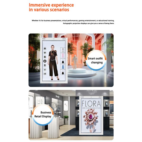 86 inch AI Virtual Digital Human 3D Interactive Hologram transparent screen display 3D Indoor Holographic Box with Holographic Fans