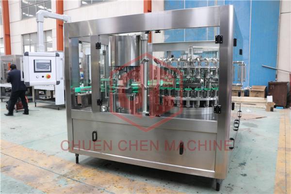 Monoblock Glass Bottle Filling Line 3 In 1 Juice Rinsing Filling Sealing Machine
