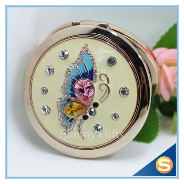 Shinny Gifts Metal Compact MirrorJeweled Makeup Pocket Mirror Custom Cosmetic Mirror