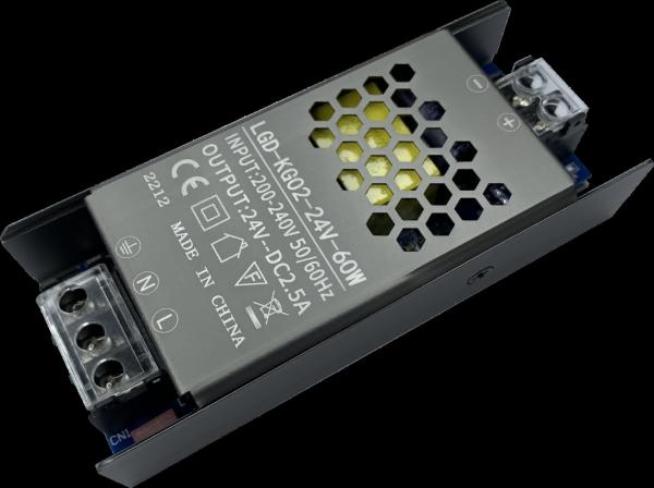 12V 24V 60W 5A 2.5A Switching Ultra Thin Black Power Supply IP20