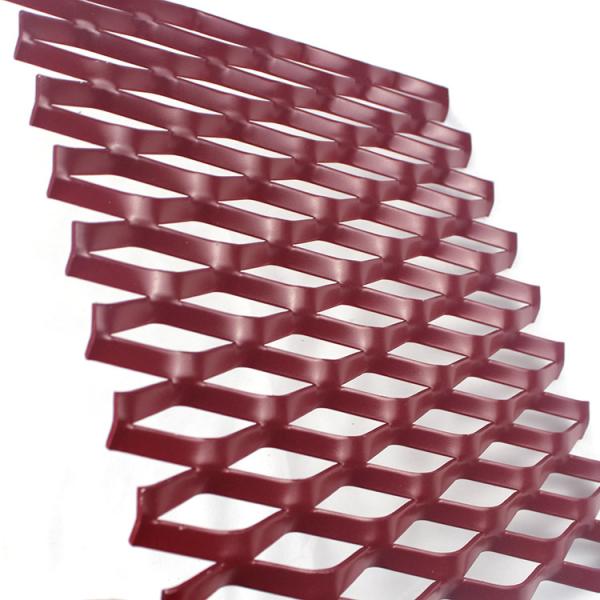 Color Red Aluminum Expanded Metal Wire Mesh As Facade For Building