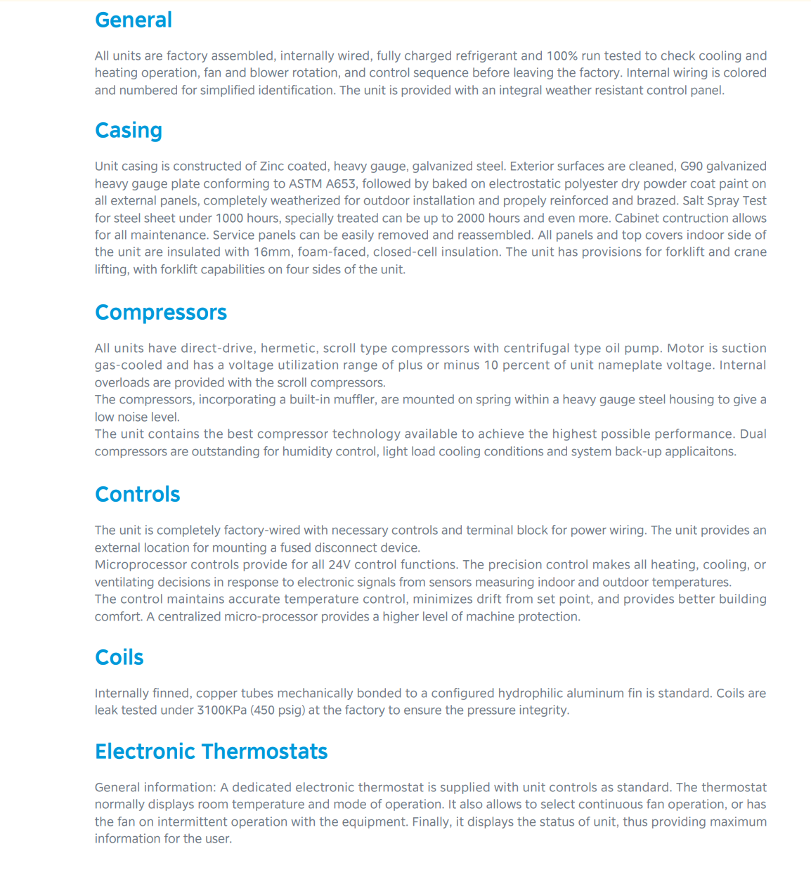 Rooftop air conditioner for hospital and school