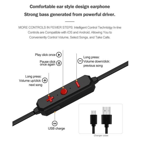 OEM Gel Earhook 100dB Sports Bluetooth Earphones With Low Latency