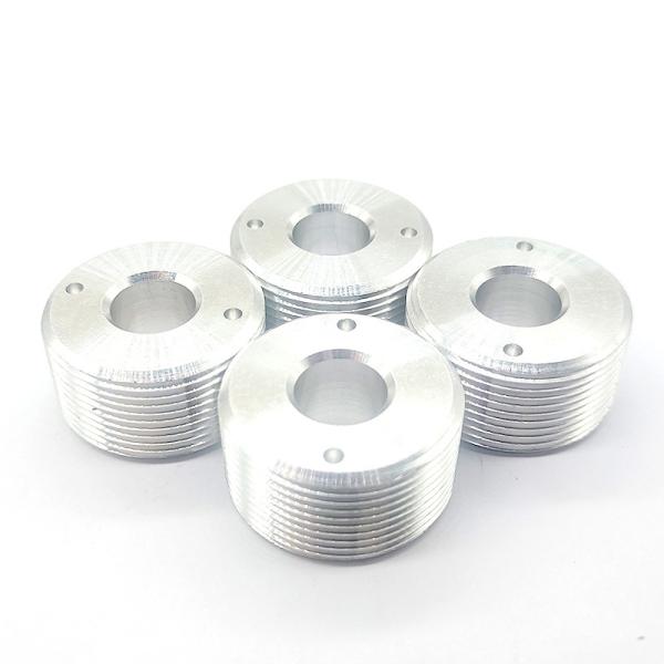 CNC Turning Aluminum Coupling Ring With External Threads Anodizing Passivation Polishing