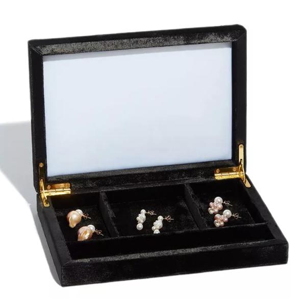 Коробка BSCI побрякушки ювелирных изделий коробки ювелирных изделий бархата упаковывая деревянная роскошная