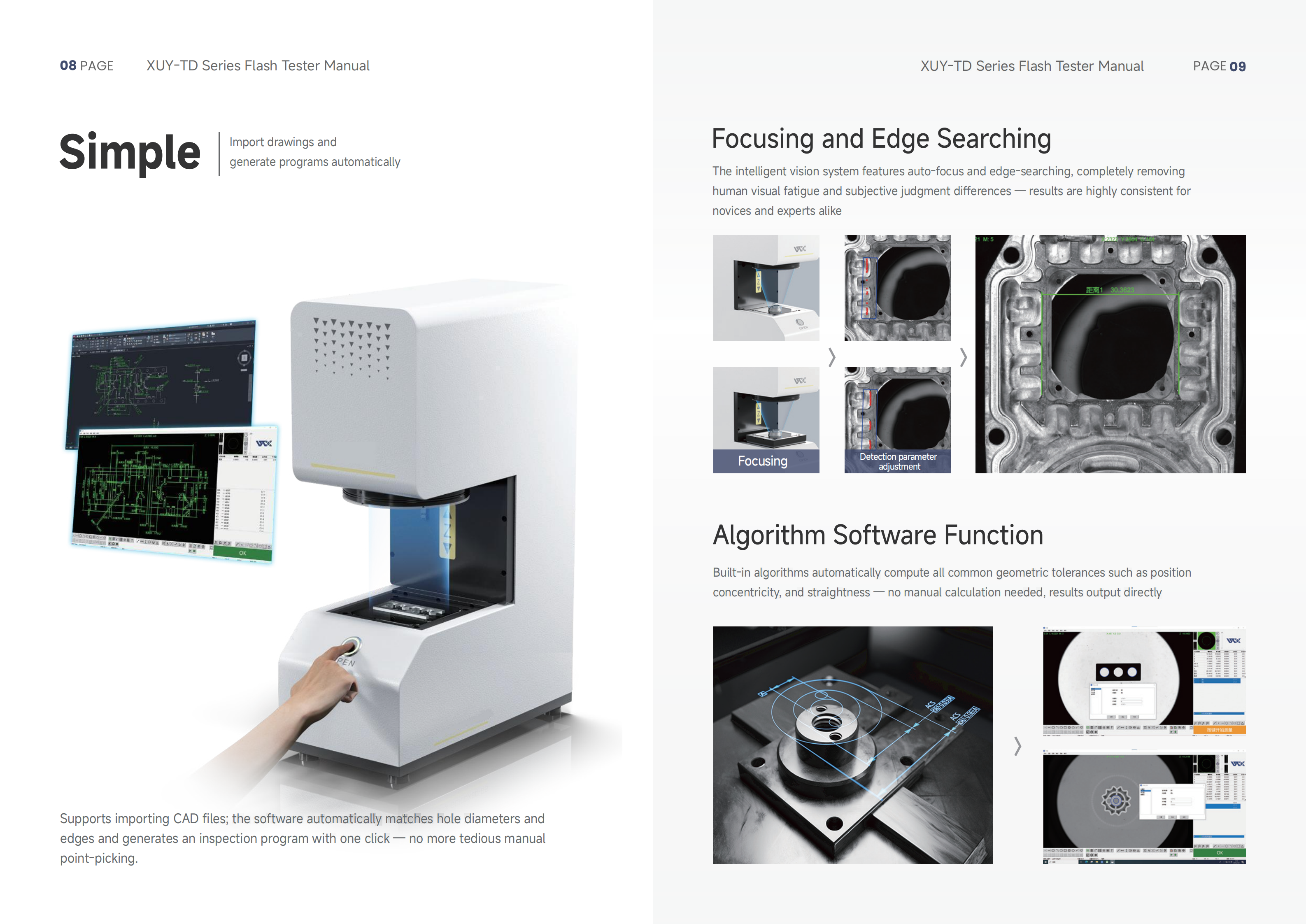 Supplier One-Click Vision Measuring Machine for Gears Screws Electronics Small Parts MSS-A-XUY-TD21191 Digital Microscope