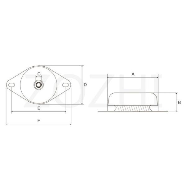 Rubber 1500rpm M12 M16 Hole Anti Vibration Mounts For Generator