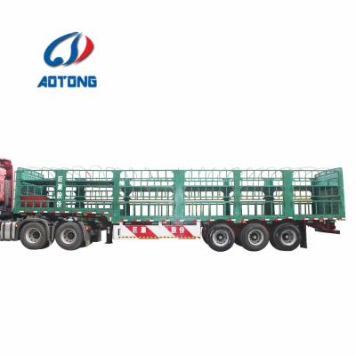 60000 kg Max Payload 3 Axles Cattle Fence Type Semi Trailer for Livestock Transportation
