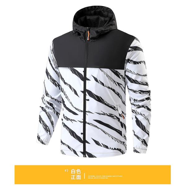Plus Size Men's Hooded Trench Coat with Windproof Protection and 3D Print Decoration