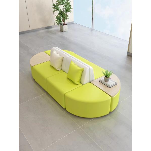 Hotel Lobby Reception Sofa Set Solid Wood Fabric Reception Room Furniture