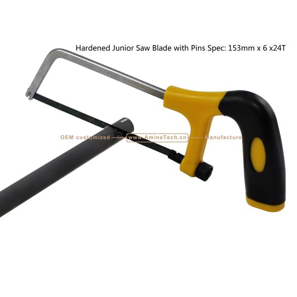 Hardened Junior Saw Blade with Pins Spec: 153mmx6x24T Cutting wood,Plastic,Low-hardness metal
