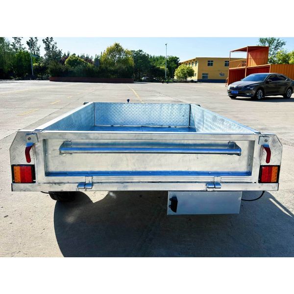 Remorques à boîte à essieu simple 6x4 Argenté, remorque basculante 750 kg PTAC