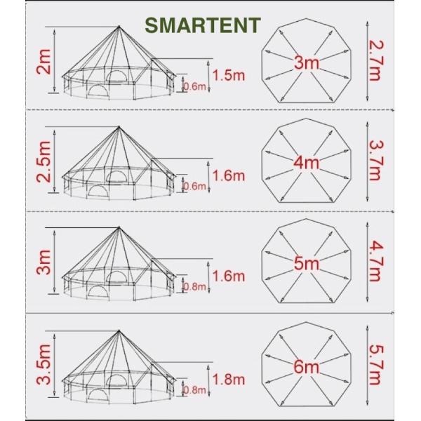 Уютный 6 8 9 12 10 хлопок PU3000mm шатра 300X300X200cm кабины человека хаки водоустойчивый