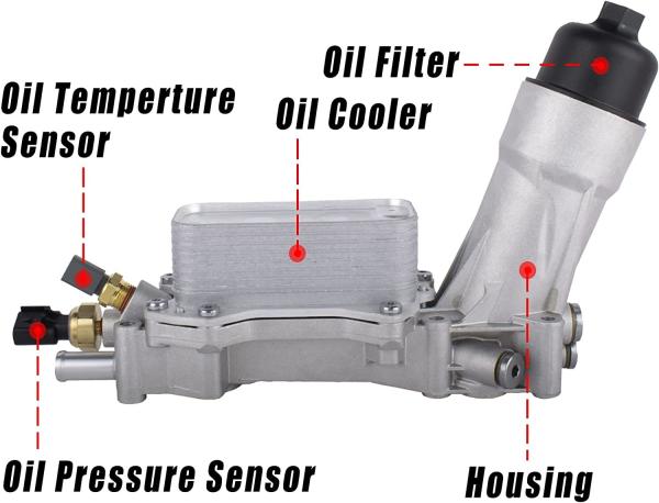 68105583AF Aluminum Engine Oil Cooler Oil Filter Housing Kit With Gaskets
