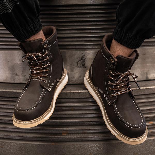 Venta al por mayor de cuero Nubuck Goodyear Welt Ingeniero Dedo de goma de acero