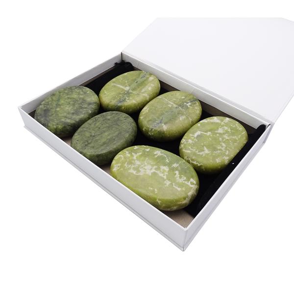 Natural Xiuyan Jade Healing Hot Stones Set for Professional Massage and Spa Relaxation