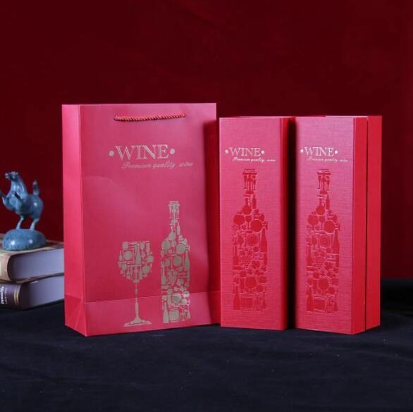Glossy Lamination Custom Wine Shipping Boxes Eco Friendly Cardboard Clamshell Packaging